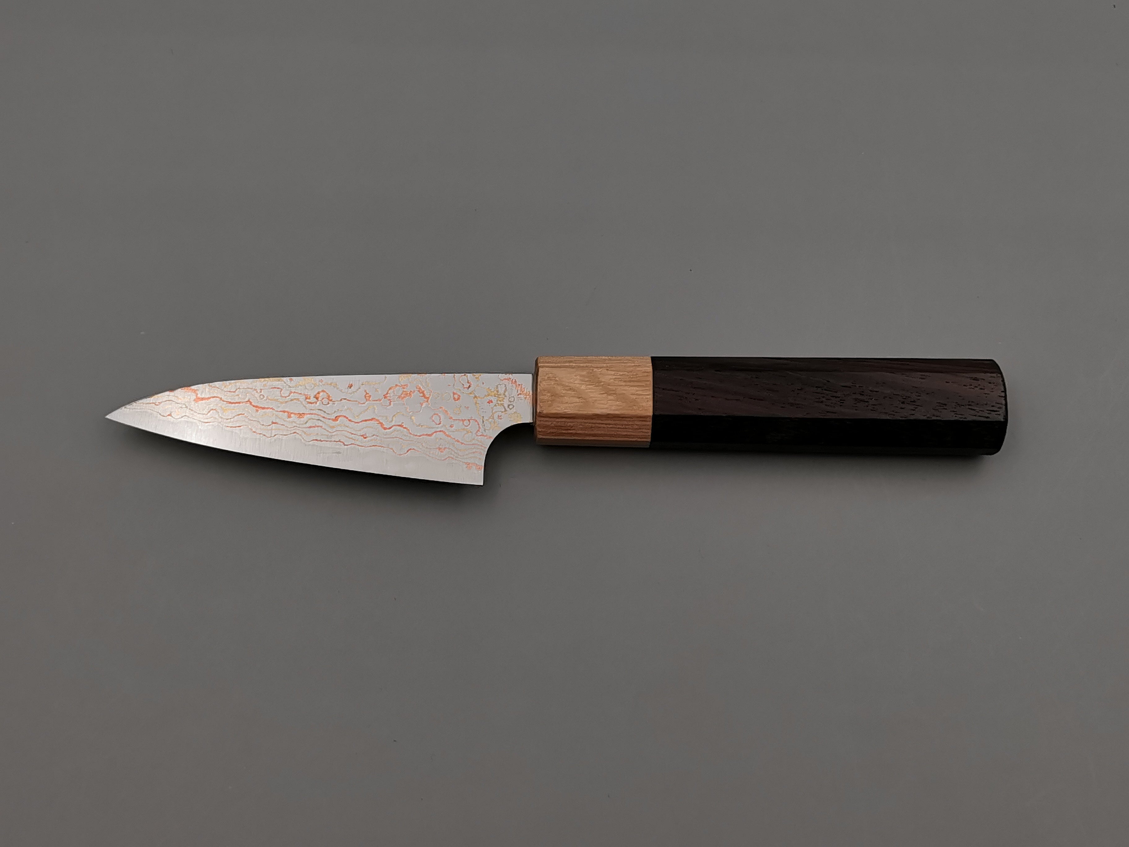 Takeshi Saji VG10 Rainbow Damascus Petty 90mm