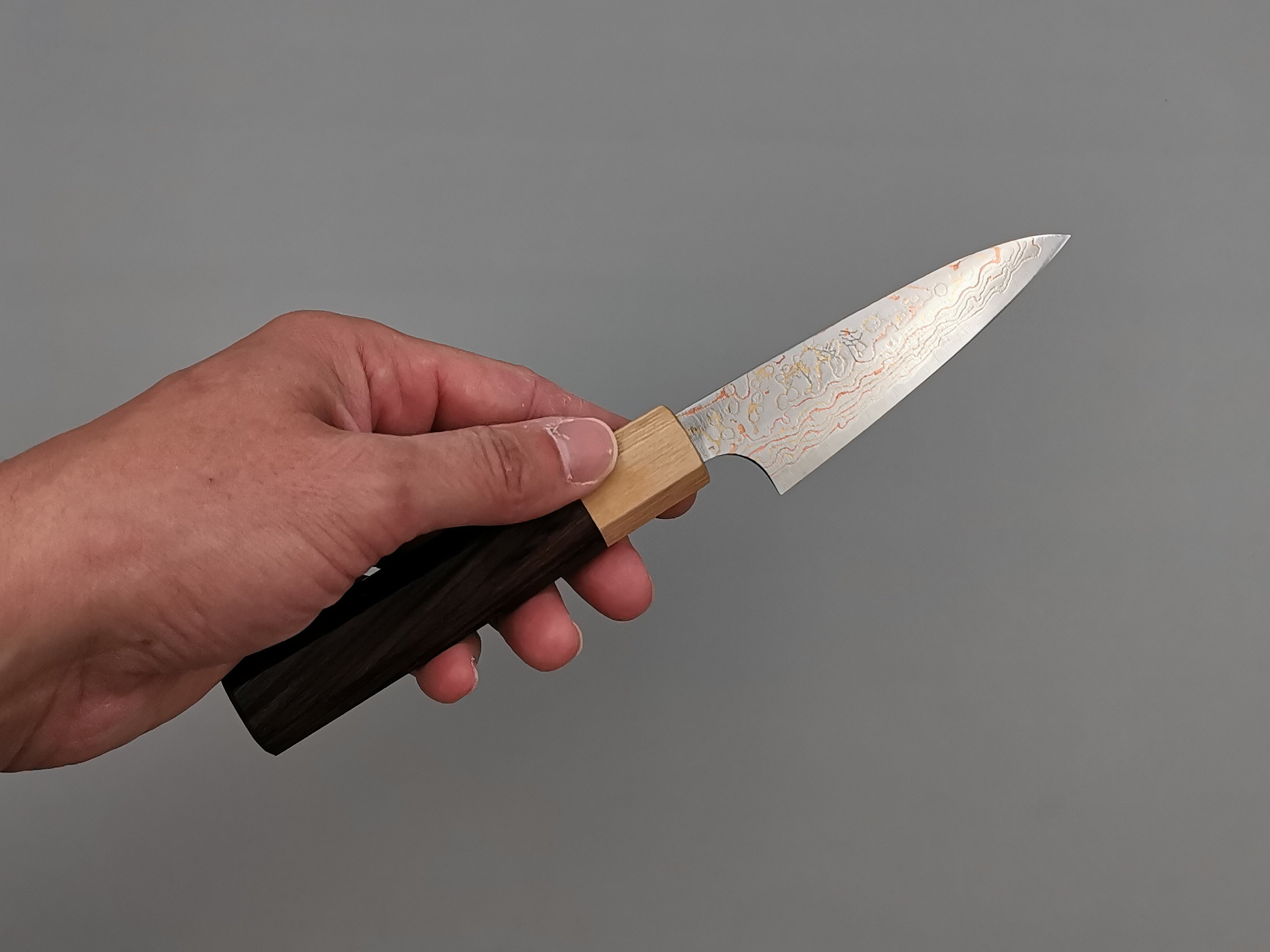 Takeshi Saji VG10 Rainbow Damascus Petty 90mm