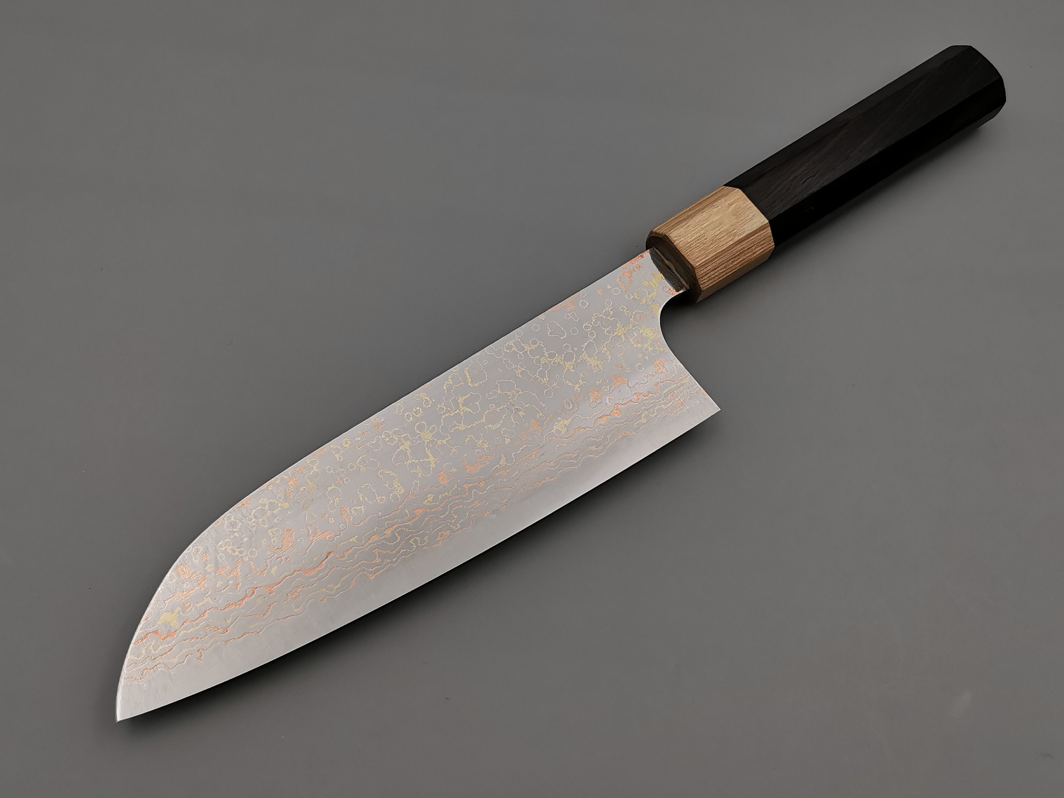 Takeshi Saji VG10 Rainbow Damascus Santoku