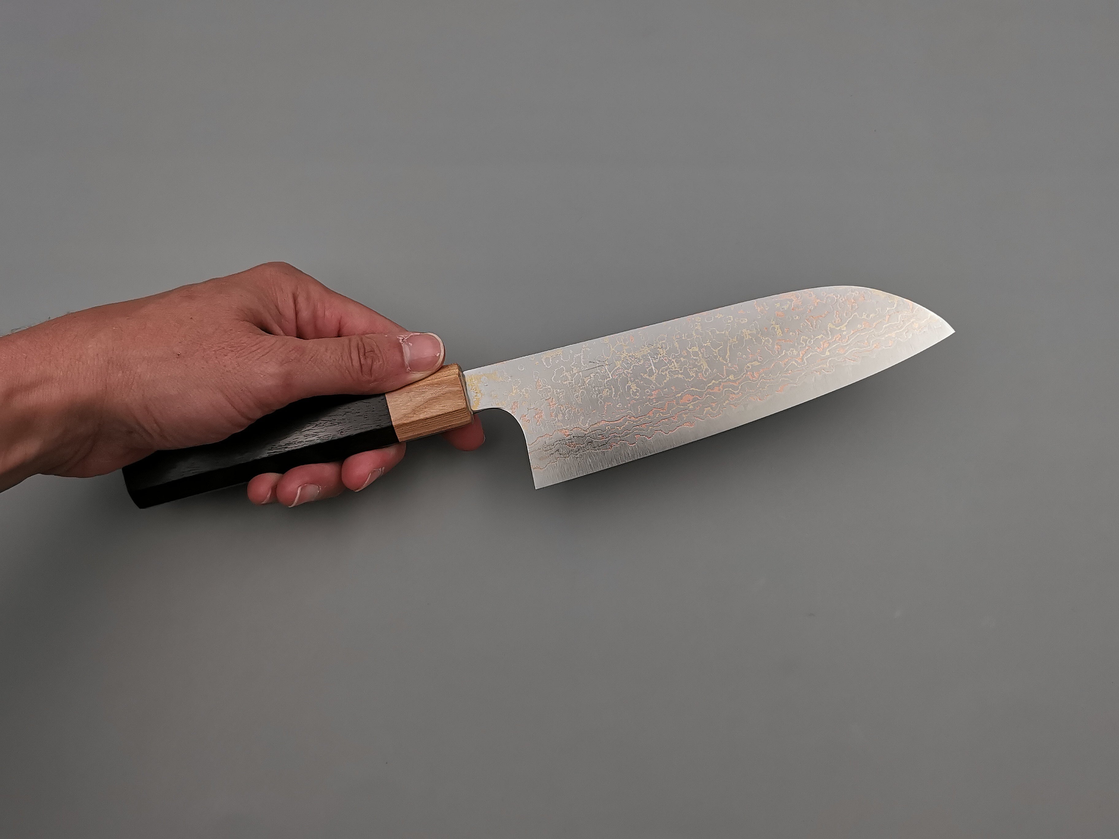 Takeshi Saji VG10 Rainbow Damascus Santoku