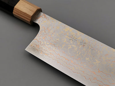 Takeshi Saji VG10 Rainbow Damascus Nakiri