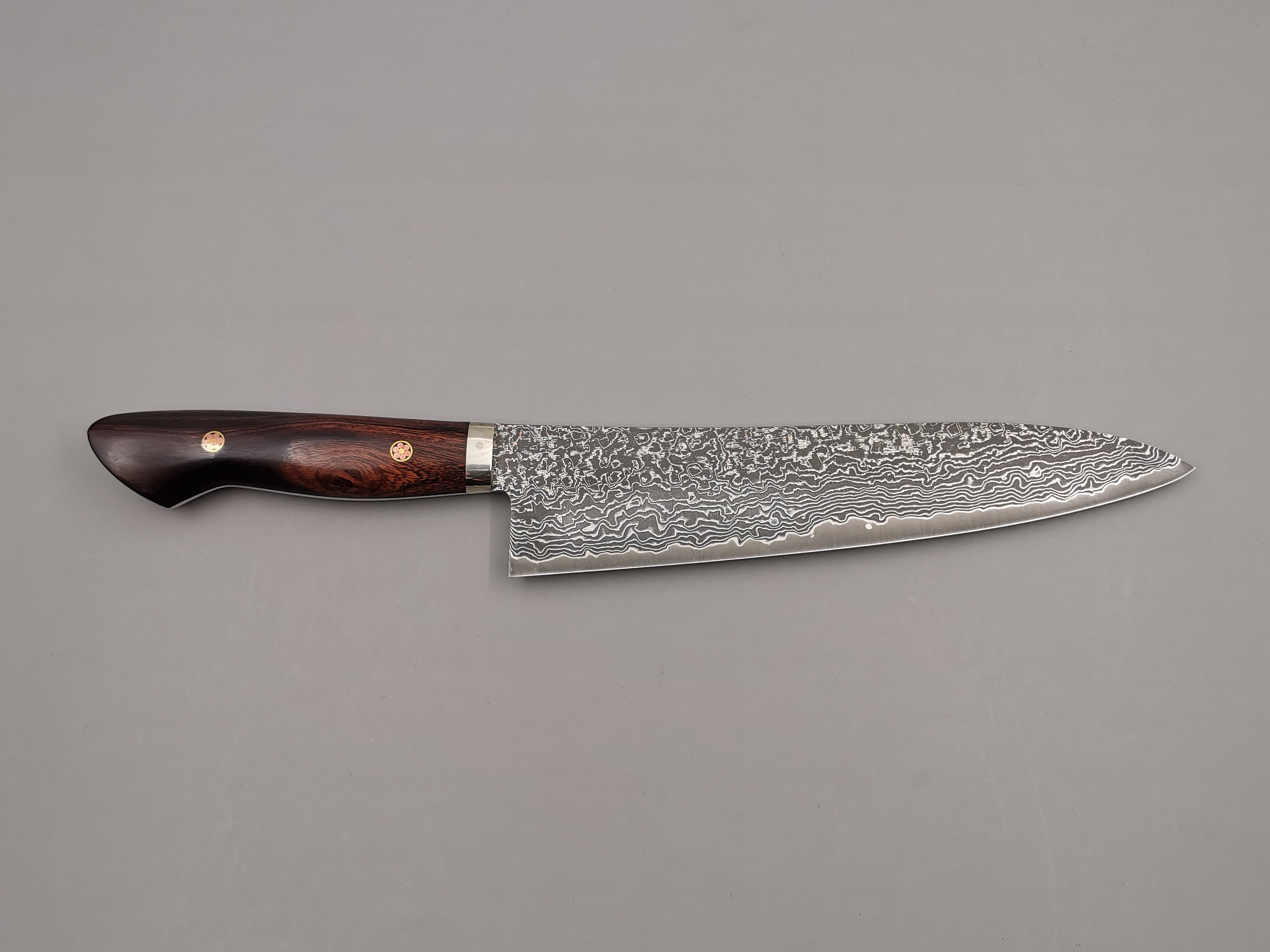 Shigeki Tanaka R2 Damascus Gyuto 240mm with Stabilised Maplewood Handle