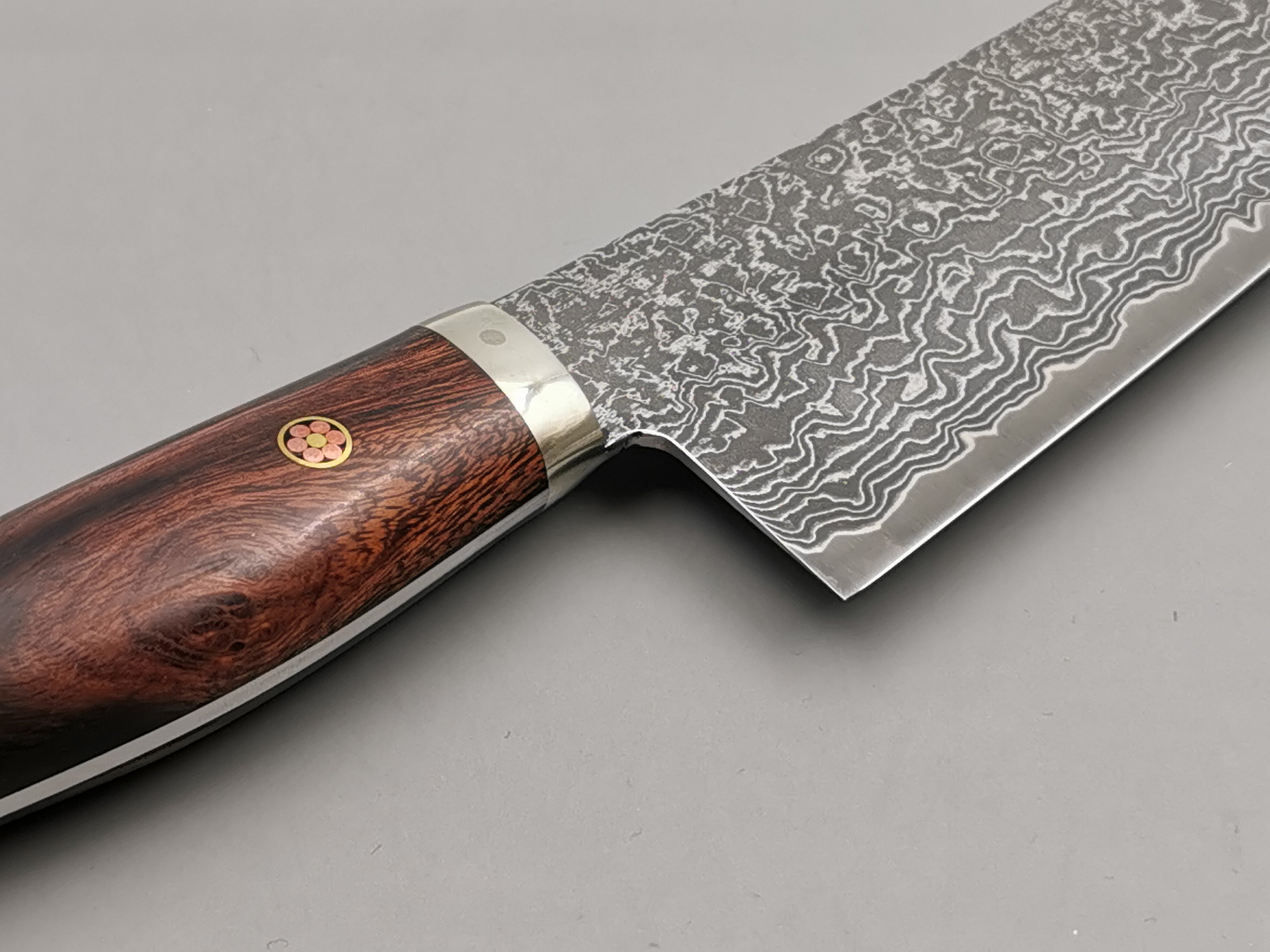 Shigeki Tanaka R2 Damascus Gyuto 240mm with Stabilised Maplewood Handle