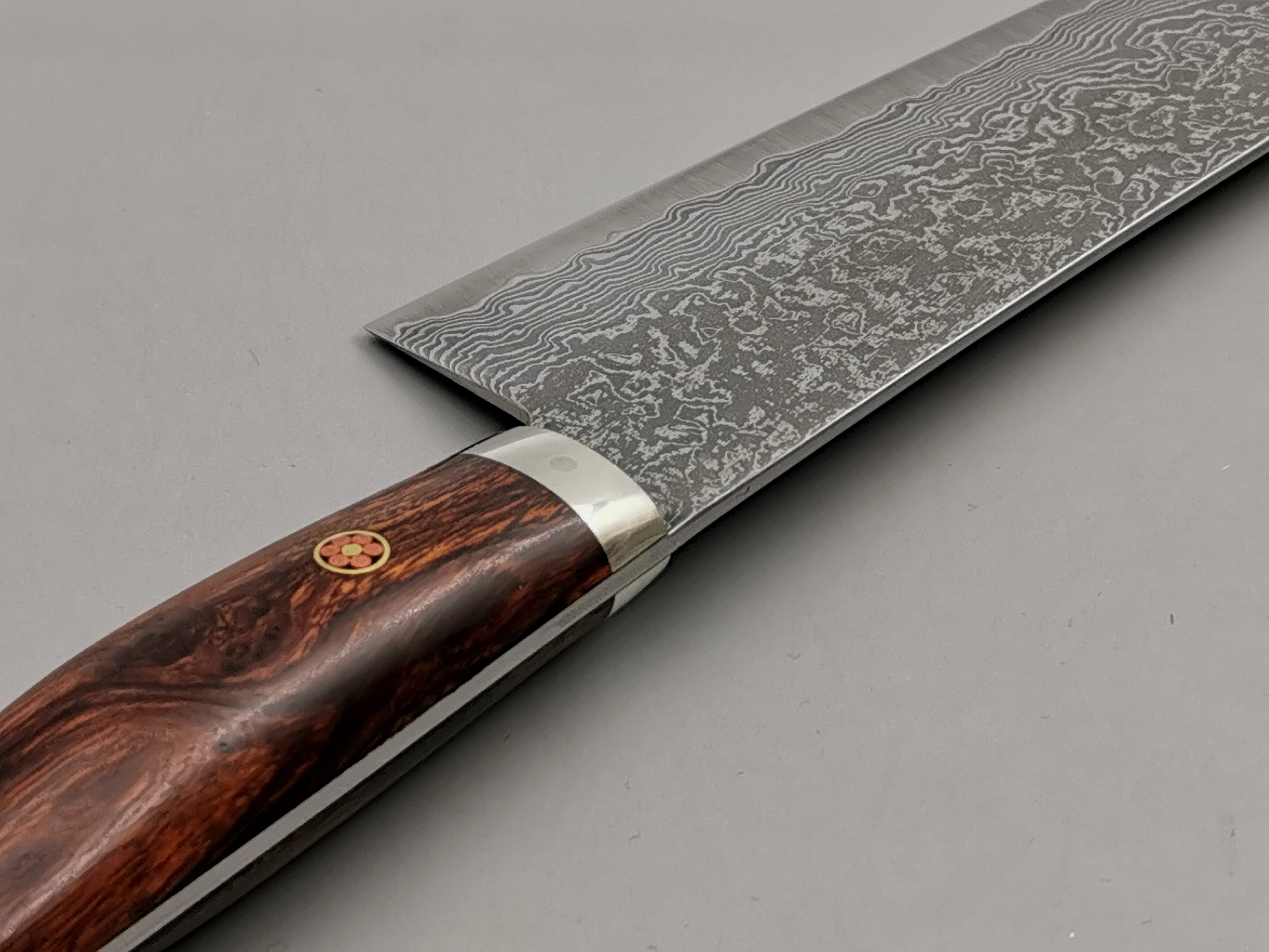 Shigeki Tanaka R2 Damascus Gyuto 240mm with Stabilised Maplewood Handle