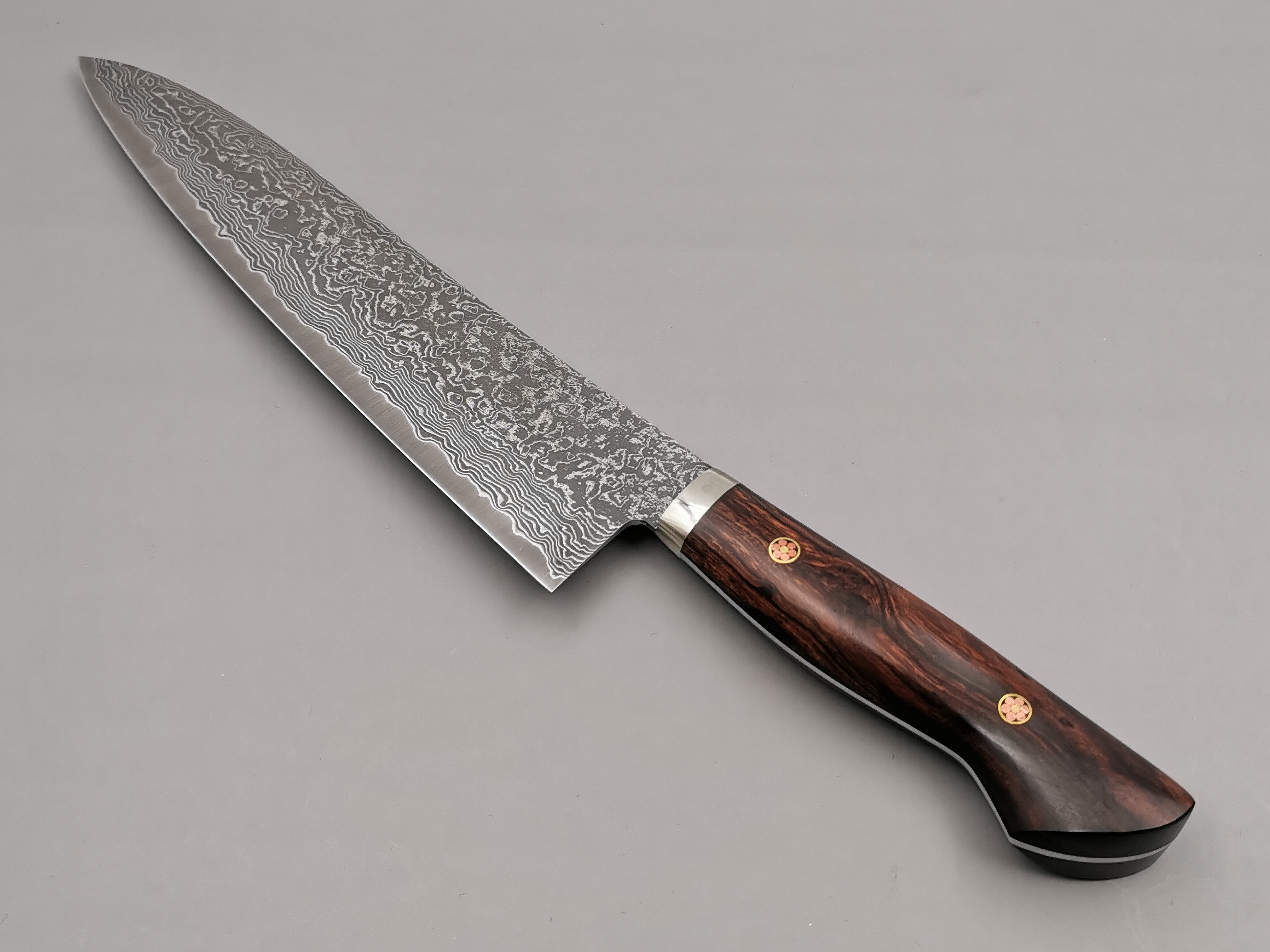 Shigeki Tanaka R2 Damascus Gyuto 240mm with Stabilised Maplewood Handle