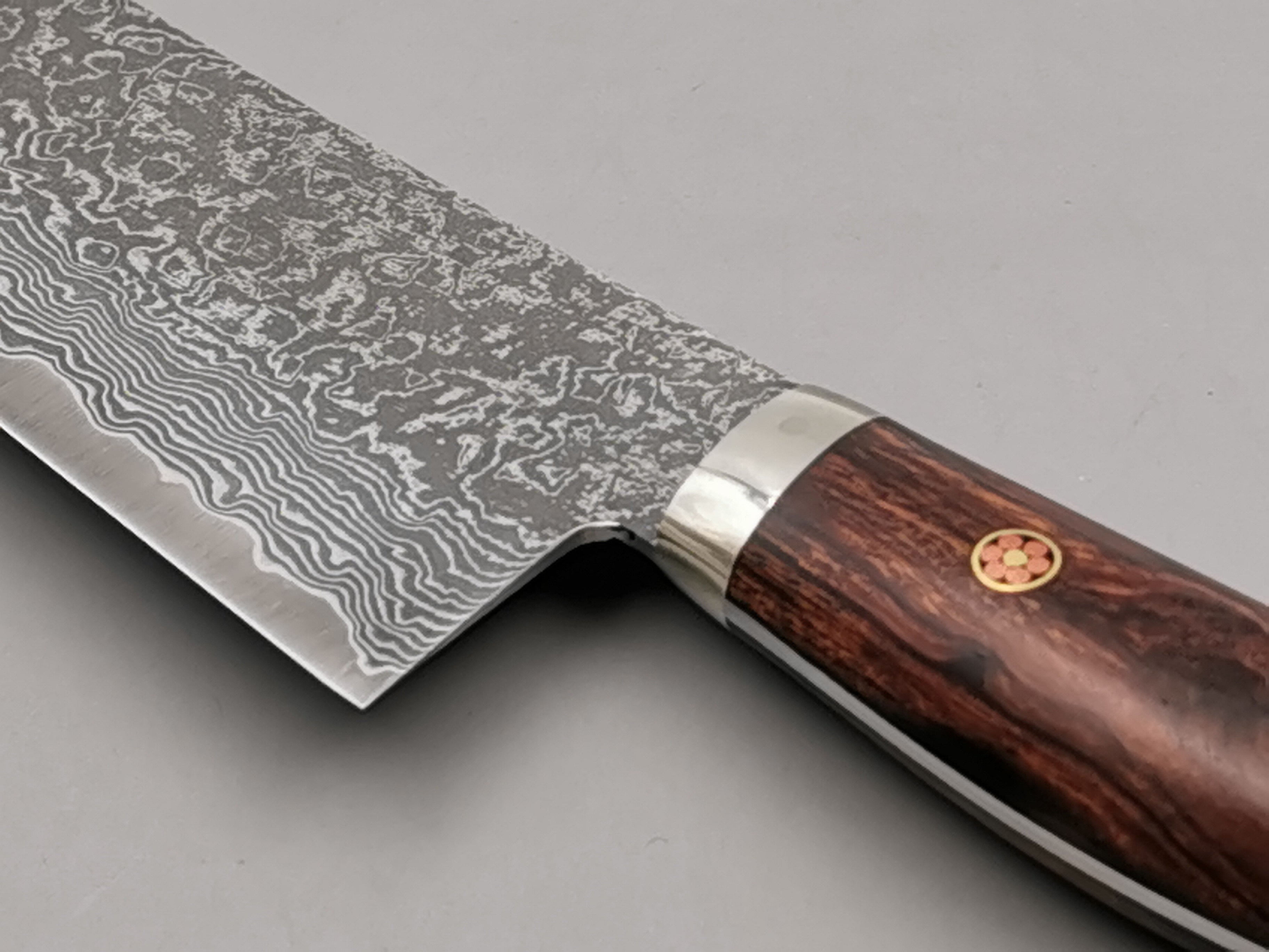 Shigeki Tanaka R2 Damascus Gyuto 240mm with Stabilised Maplewood Handle