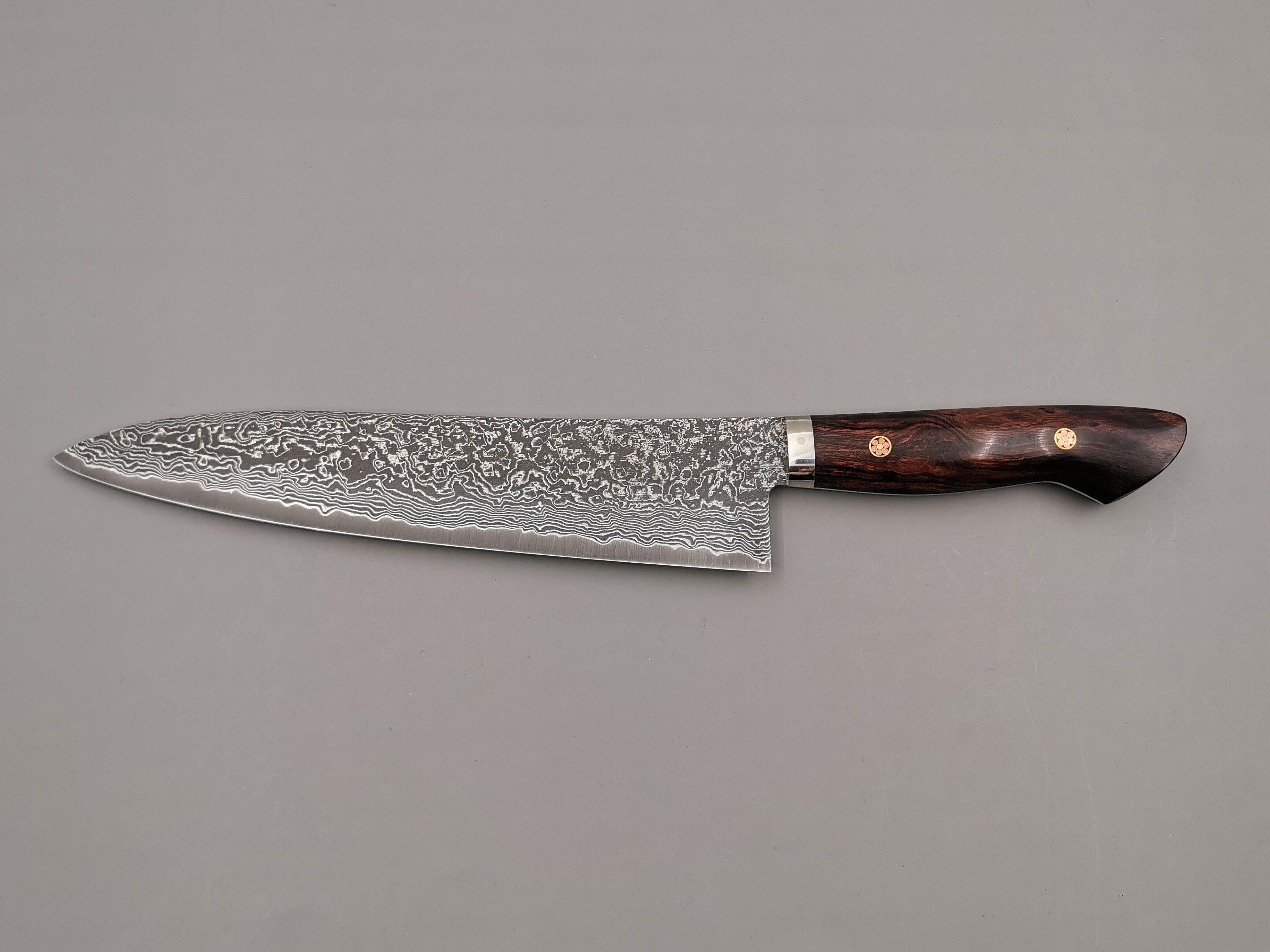 Shigeki Tanaka R2 Damascus Gyuto 240mm with Stabilised Maplewood Handle