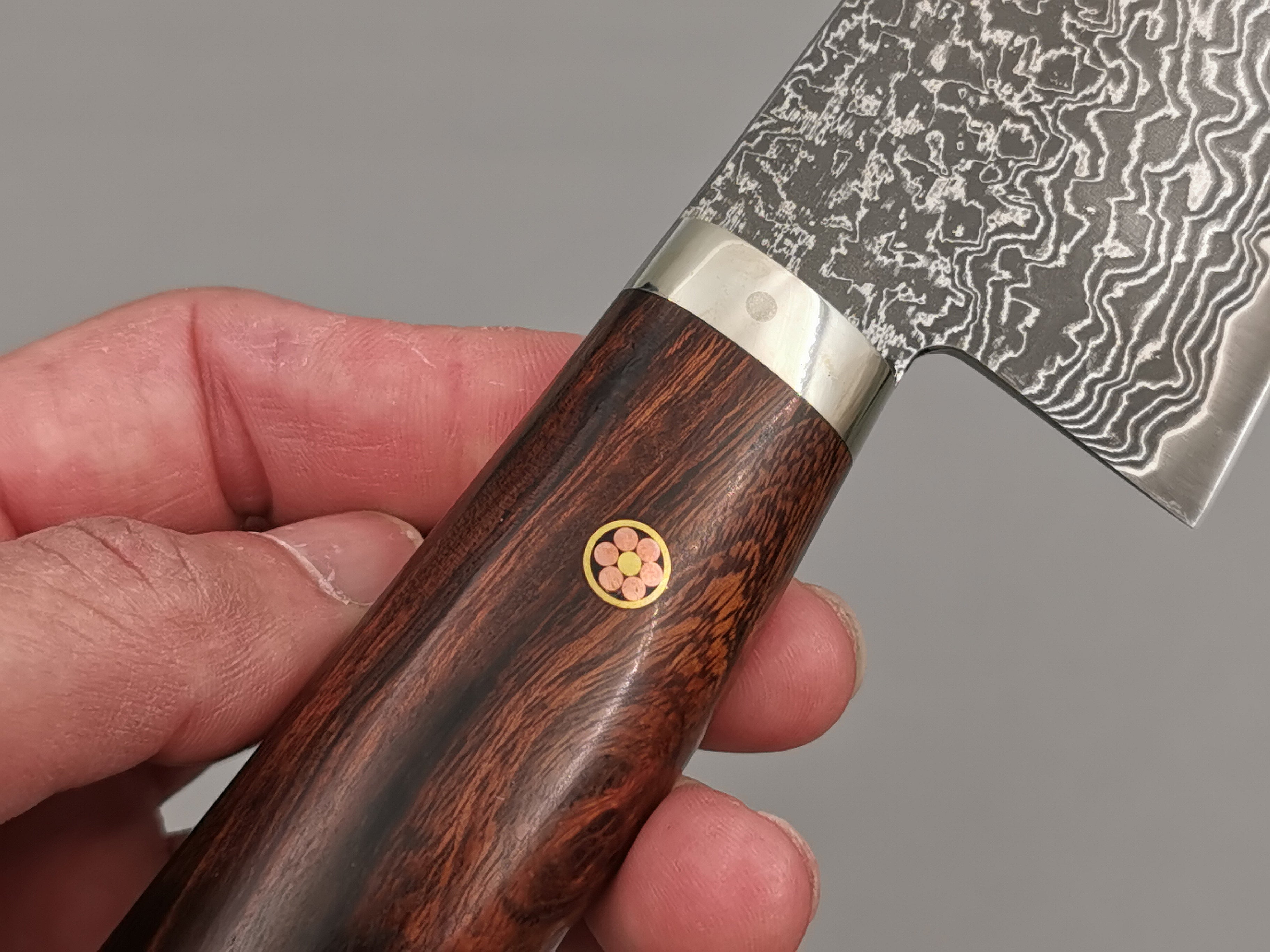 Shigeki Tanaka R2 Damascus Gyuto 240mm with Stabilised Maplewood Handle