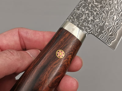 Shigeki Tanaka R2 Damascus Gyuto 240mm with Stabilised Maplewood Handle