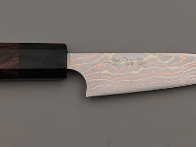 Takeshi Saji Rainbow Damascus Petty 90mm