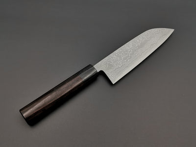Tsutomu Kajiwara Blue #2 Damascus Santoku