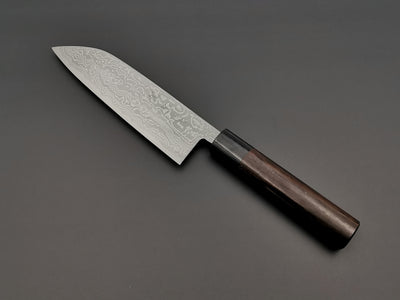 Tsutomu Kajiwara Blue #2 Damascus Santoku