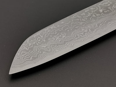Tsutomu Kajiwara Blue #2 Damascus Santoku
