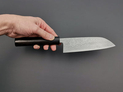 Tsutomu Kajiwara Blue #2 Damascus Santoku