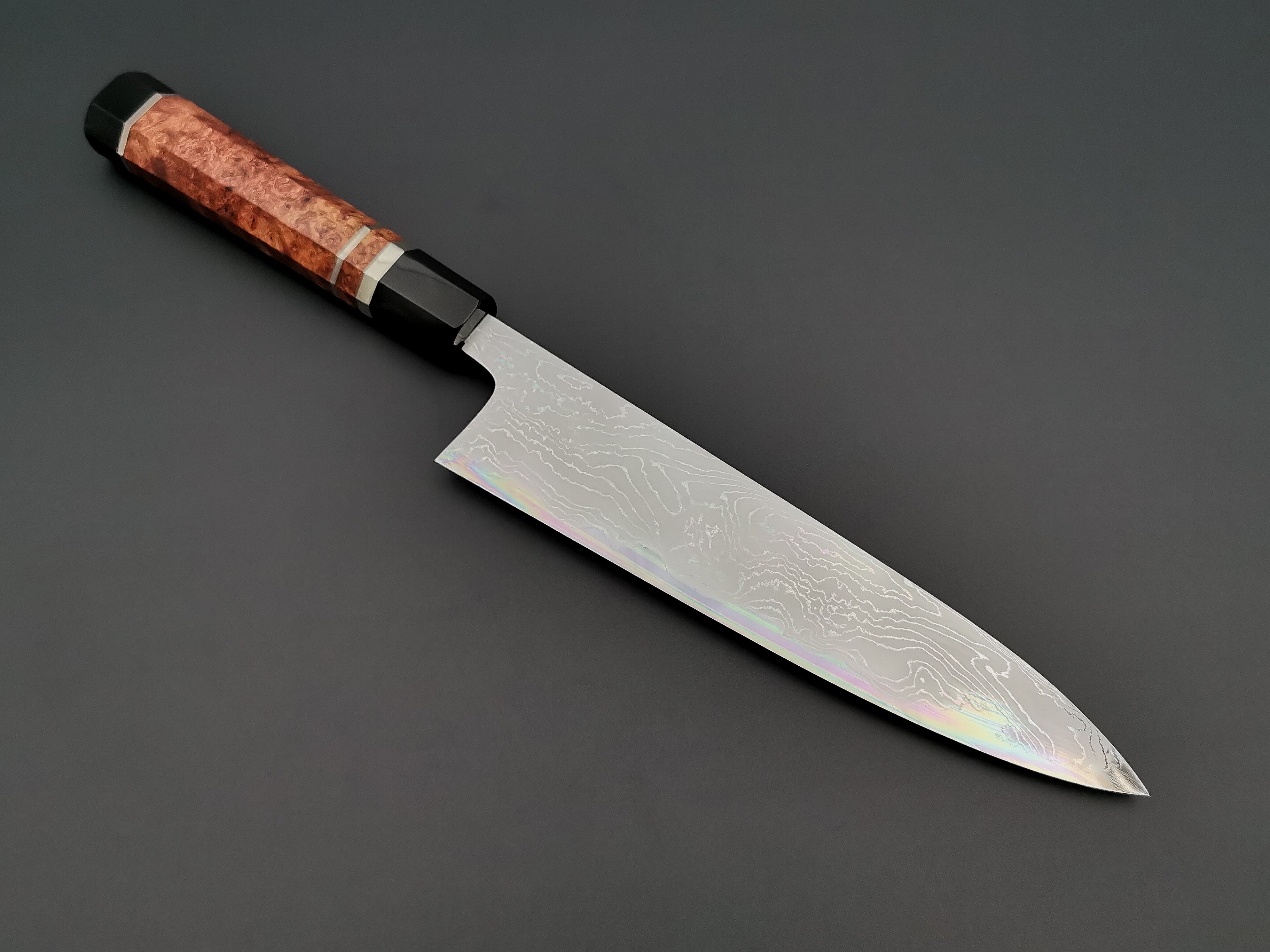 Hatsukokoro Hyomon White #2 Hand Laminated Damascus Gyuto 210mm