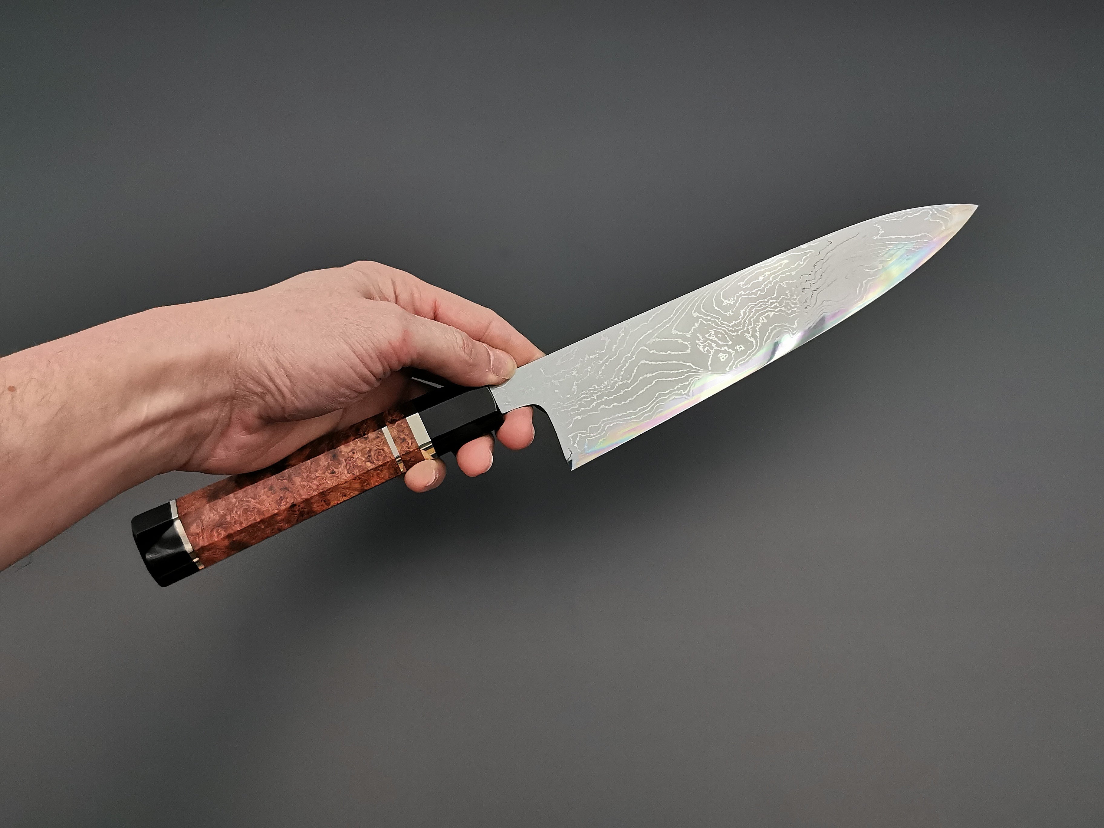 Hatsukokoro Hyomon White #2 Hand Laminated Damascus Gyuto 210mm