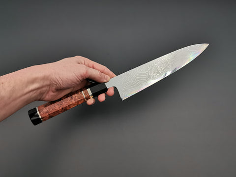 Hatsukokoro Hyomon White #2 Hand Laminated Damascus Gyuto 210mm