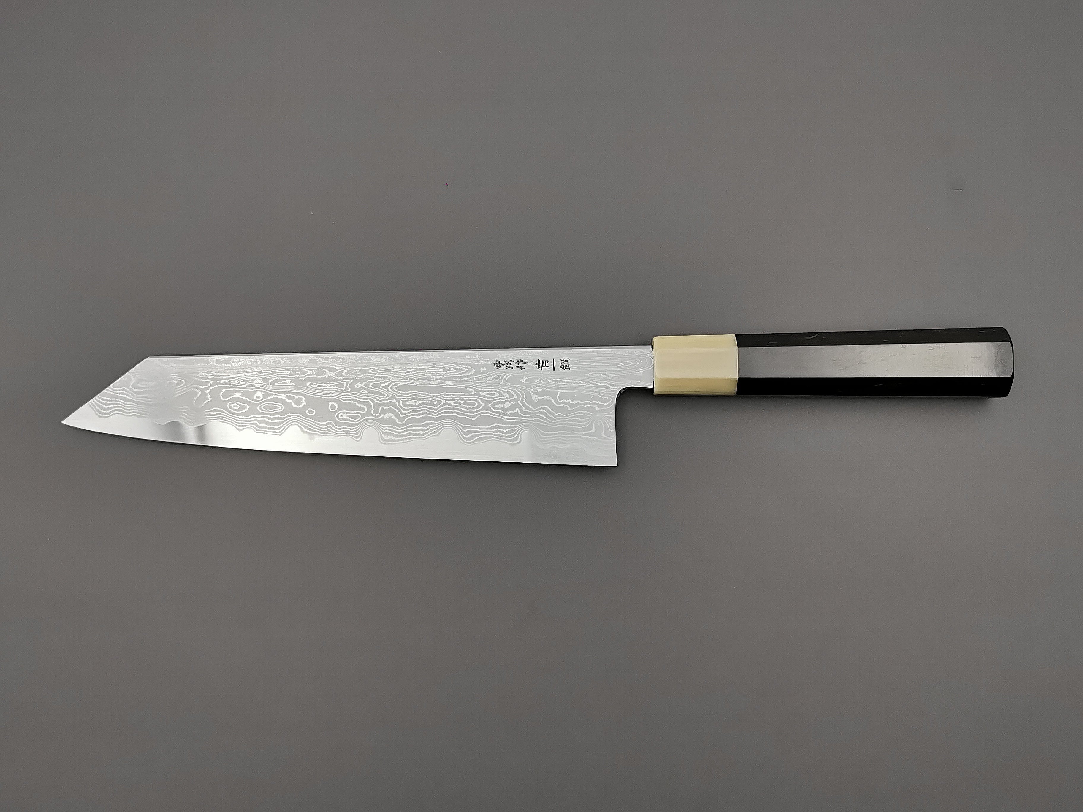 Satoshi Nakagawa X Myojin Naohito Blue #1 Damascus Kiritsuke Gyuto 240mm