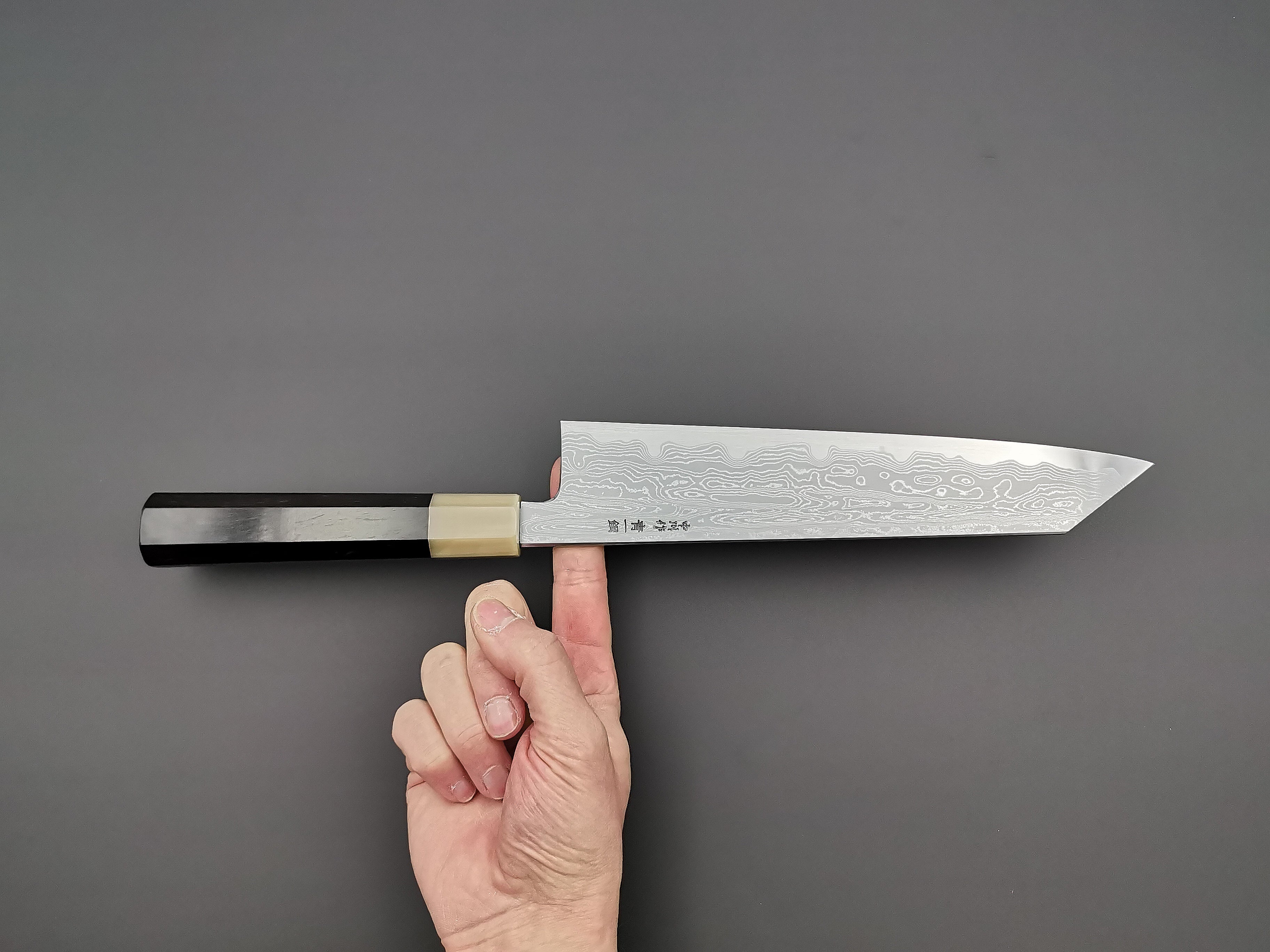 Satoshi Nakagawa X Myojin Naohito Blue #1 Damascus Kiritsuke Gyuto 240mm
