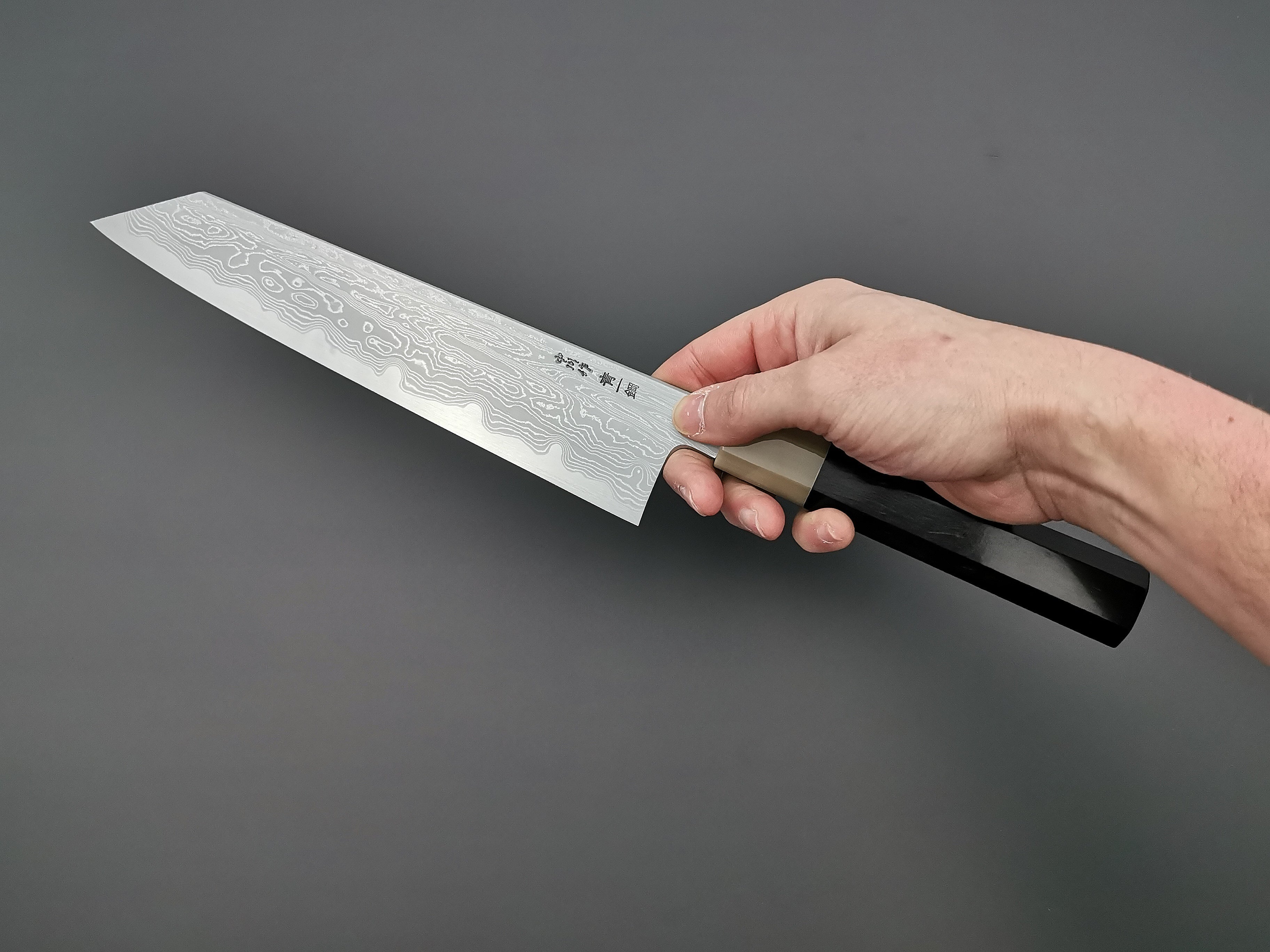 Satoshi Nakagawa X Myojin Naohito Blue #1 Damascus Kiritsuke Gyuto 240mm