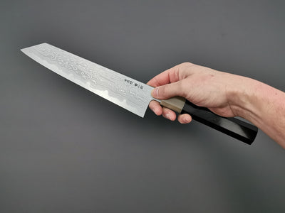 Satoshi Nakagawa X Myojin Naohito Blue #1 Damascus Kiritsuke Gyuto 240mm