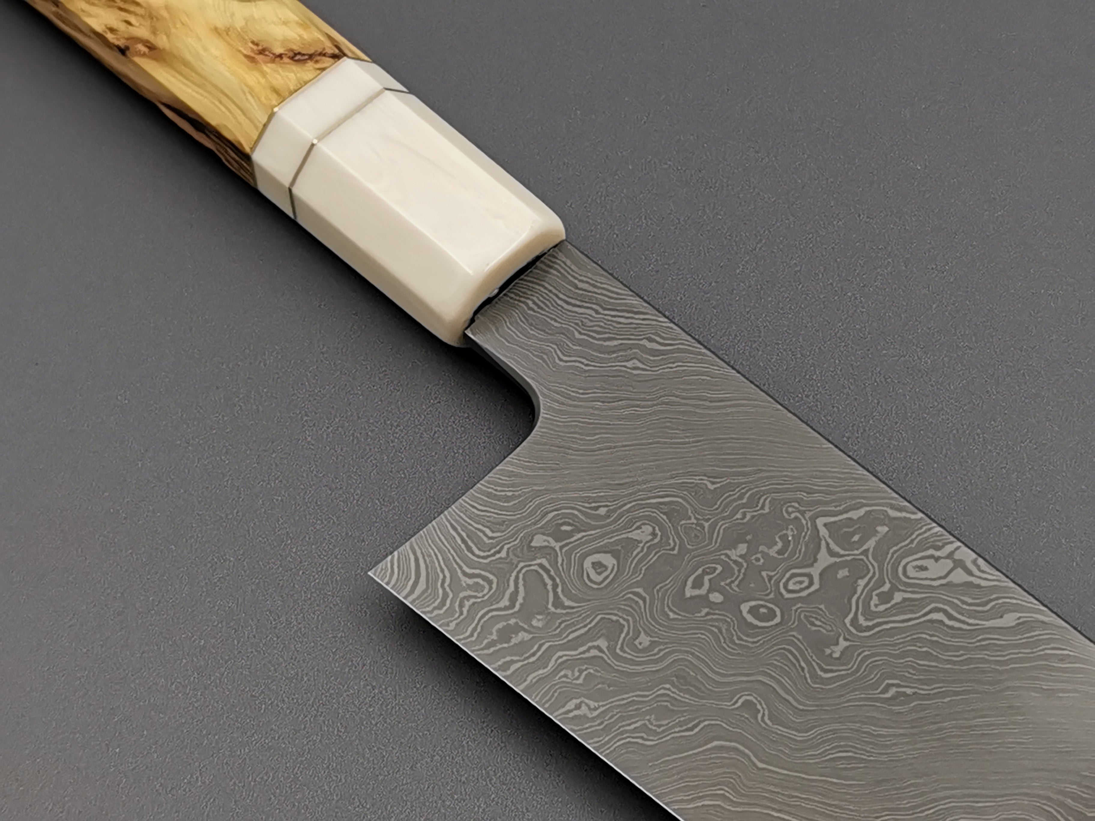 Shoichi Hashimoto Blue #2 + White #2 Coreless Gyuto 240 with custom handle