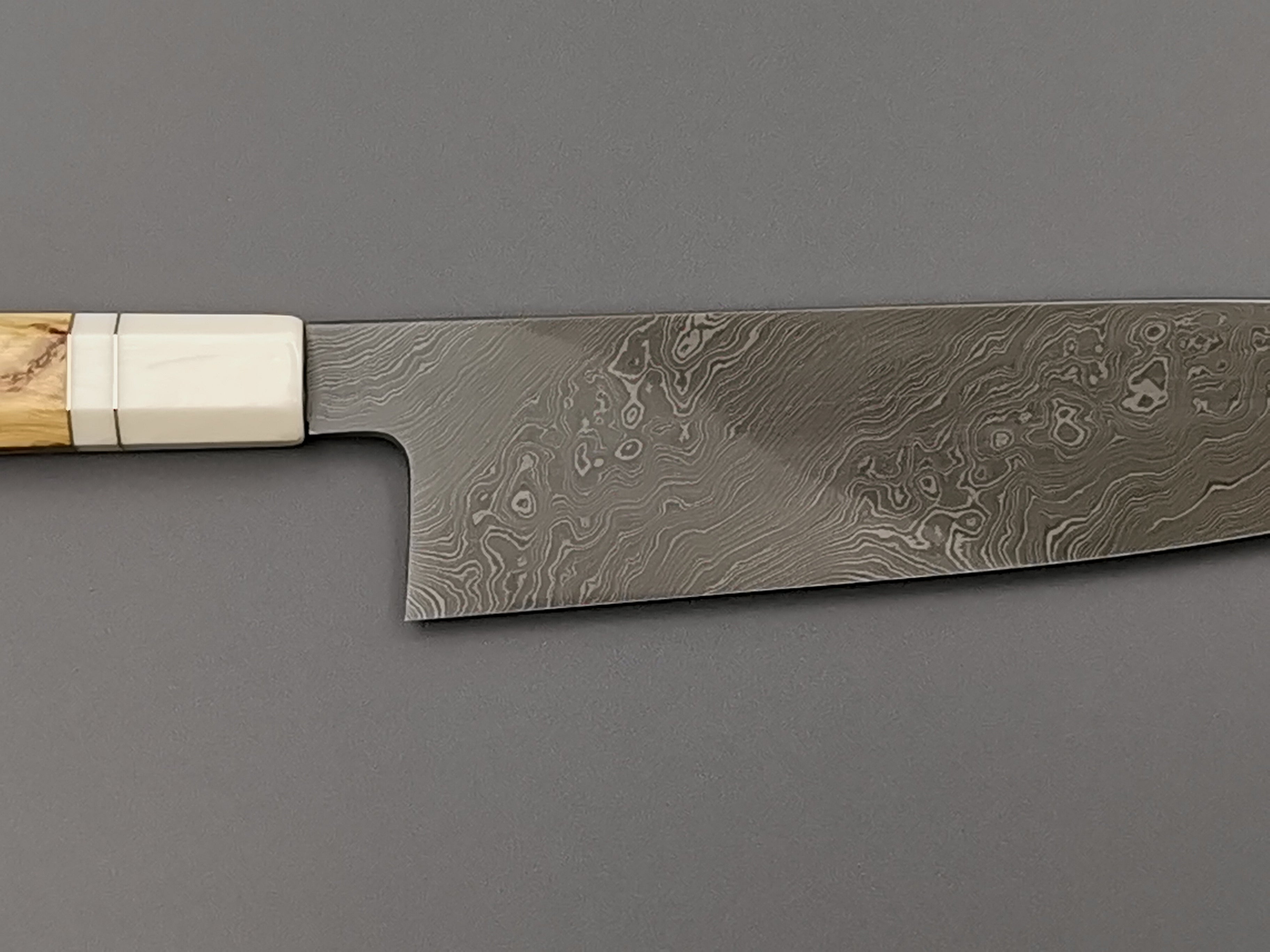 Shoichi Hashimoto Blue #2 + White #2 Coreless Gyuto 240 with custom handle