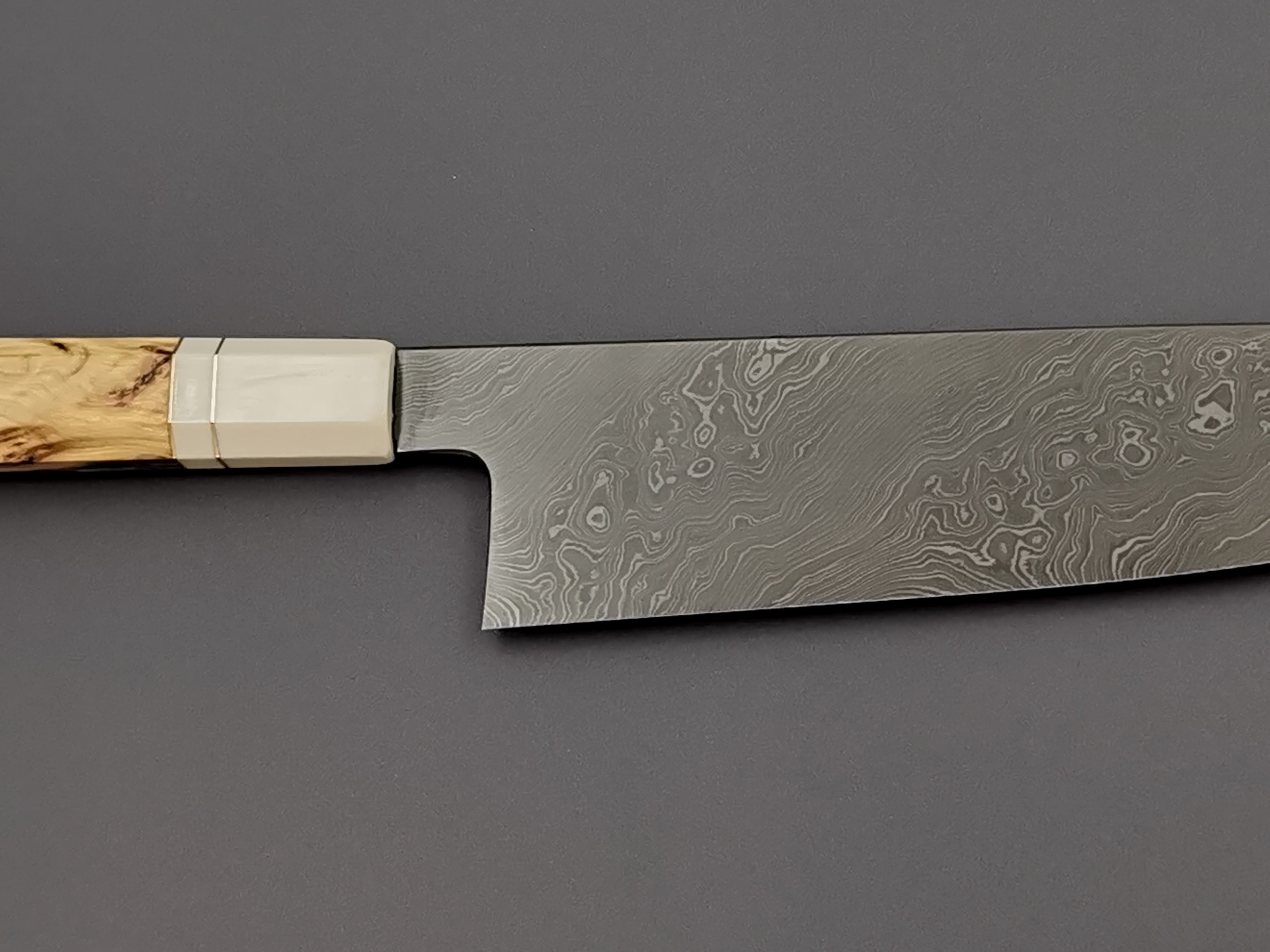Shoichi Hashimoto Blue #2 + White #2 Coreless Gyuto 240 with custom handle