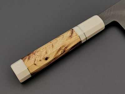 Shoichi Hashimoto Blue #2 + White #2 Coreless Gyuto 240 with custom handle