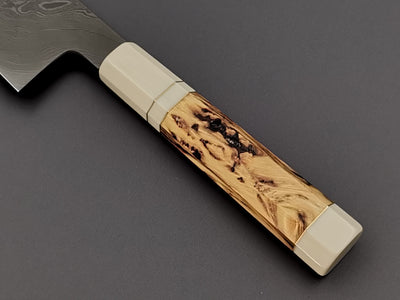 Shoichi Hashimoto Blue #2 + White #2 Coreless Gyuto 240 with custom handle
