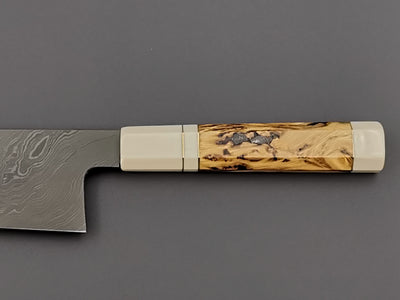 Shoichi Hashimoto Blue #2 + White #2 Coreless Gyuto 240 with custom handle