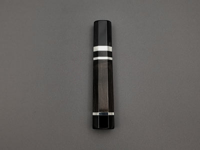 Ebony handle with double black buffalo and triple nickel silver rings
