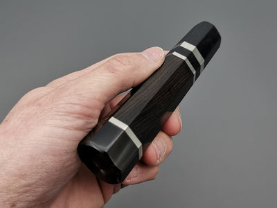Ebony handle with double black buffalo and triple nickel silver rings