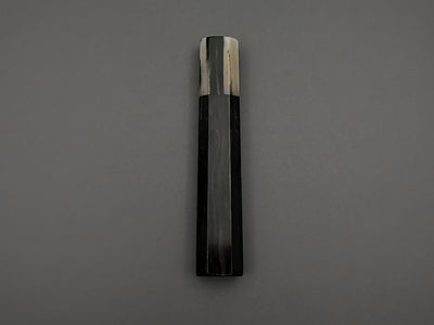 Ebony handle with single marble buffalo horn bolster