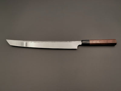 Yauji Yoshihiro Blue #2 Damascus Sakimaru Yanagiba 330mm