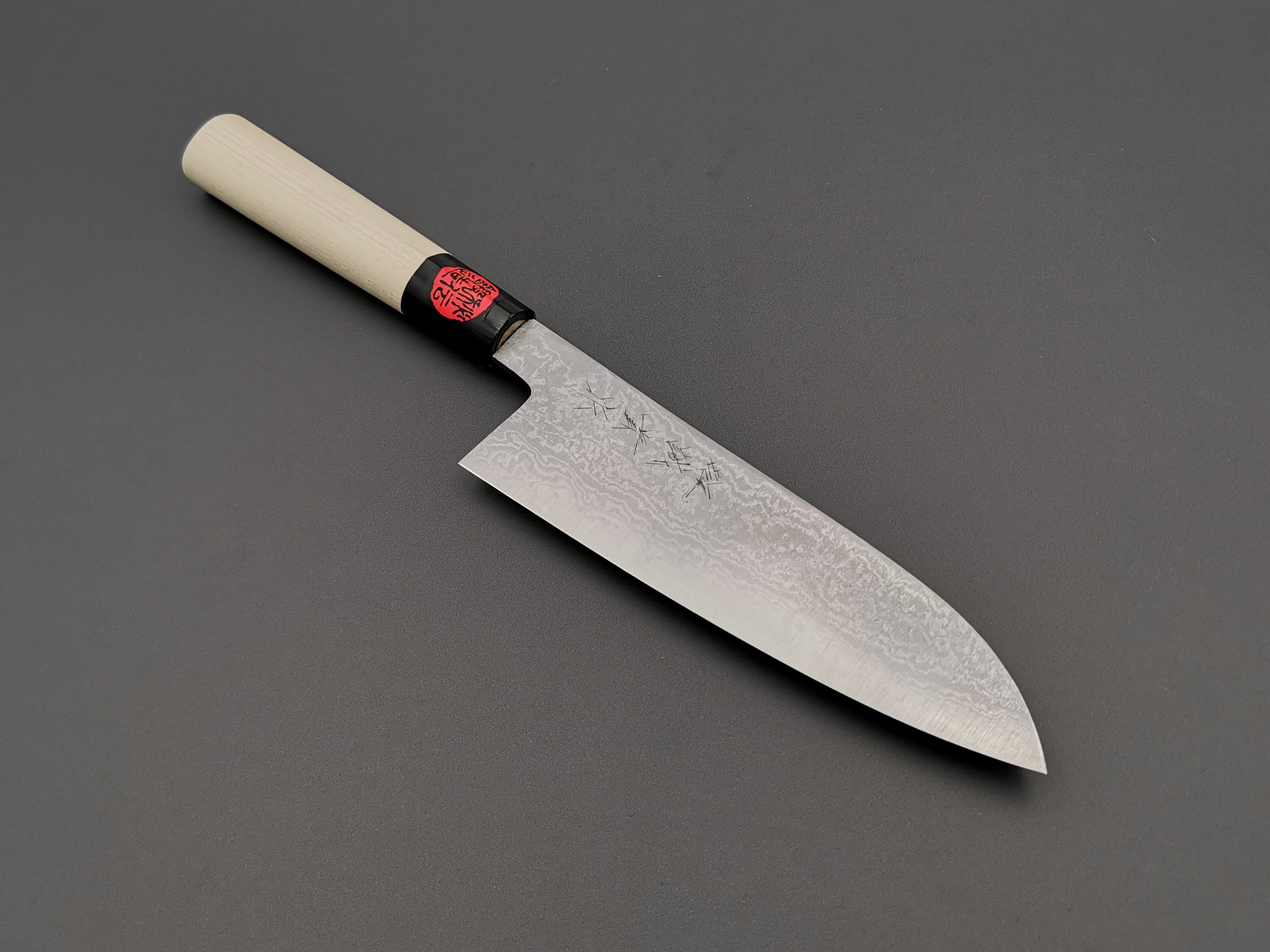 Shigeki Tanaka Blue #2 Damascus Santoku