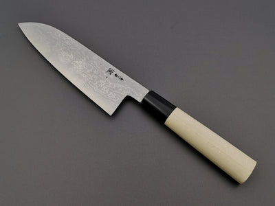 Shigeki Tanaka Blue #2 Damascus Santoku