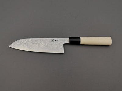 Shigeki Tanaka Blue #2 Damascus Santoku