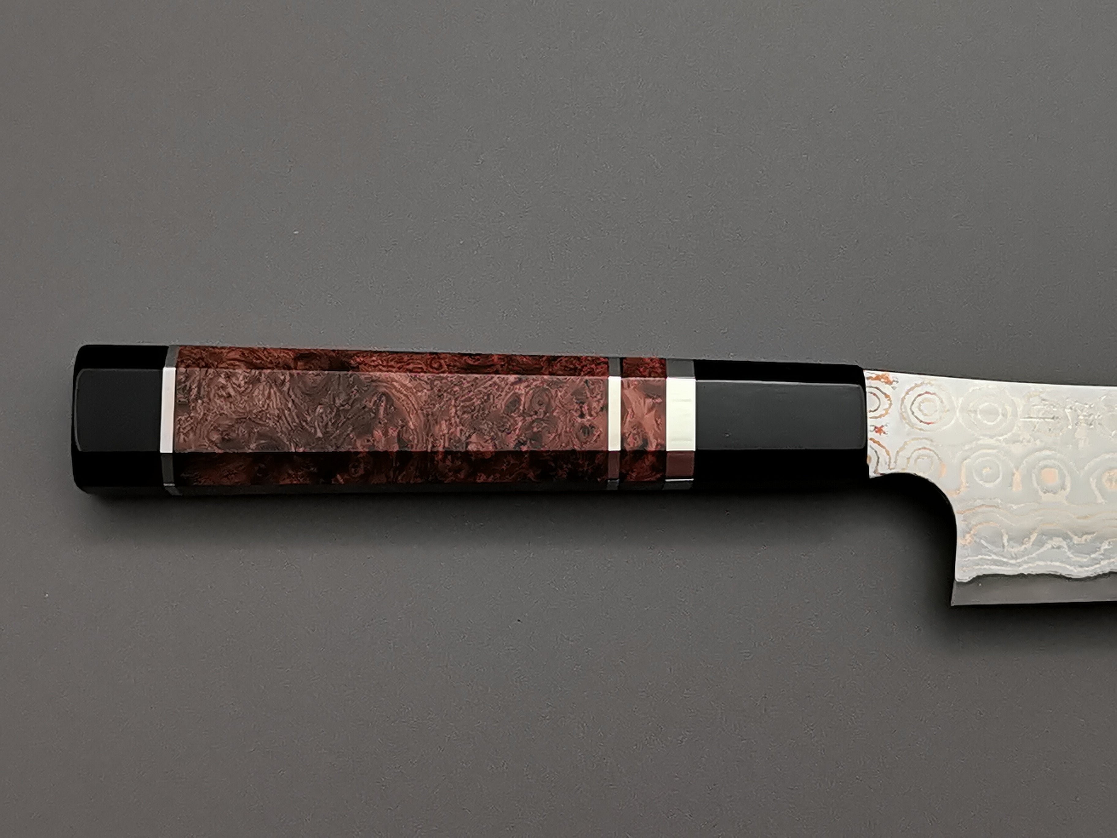 Nigara Hamono Rainbow Damascus Sakimaru Sujihiki 270mm