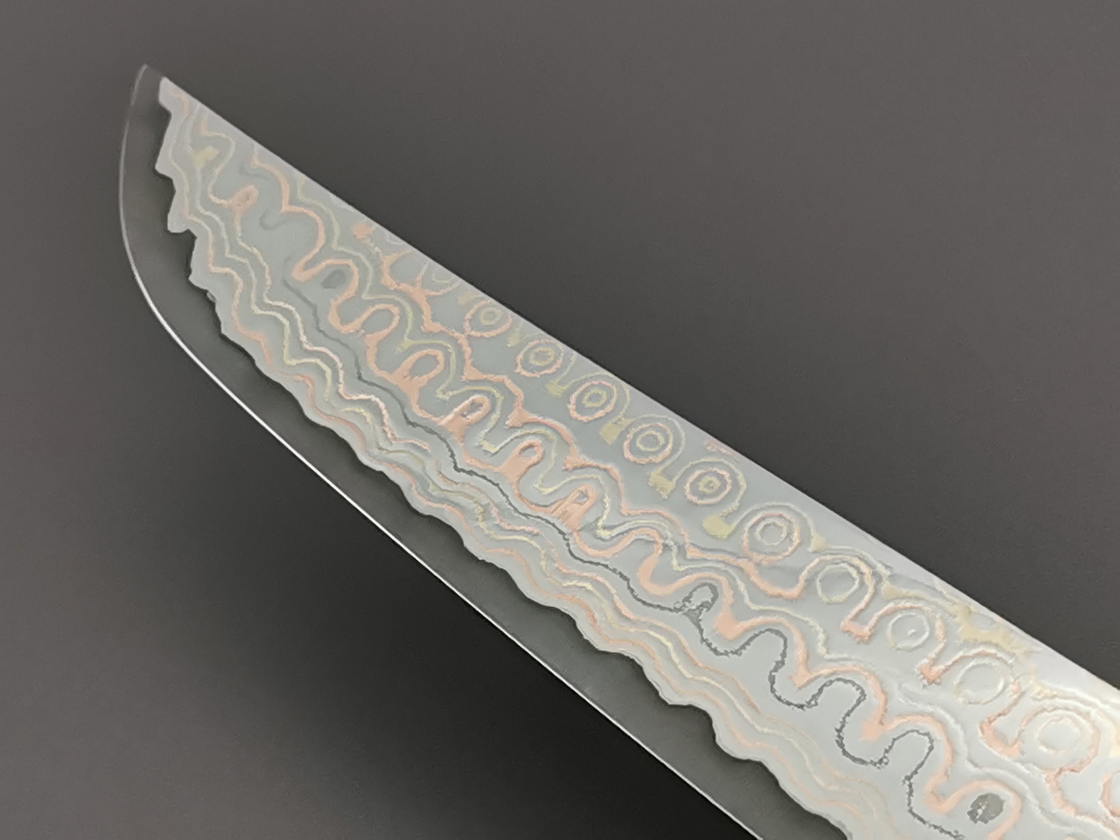 Nigara Hamono Rainbow Damascus Sakimaru Sujihiki 270mm