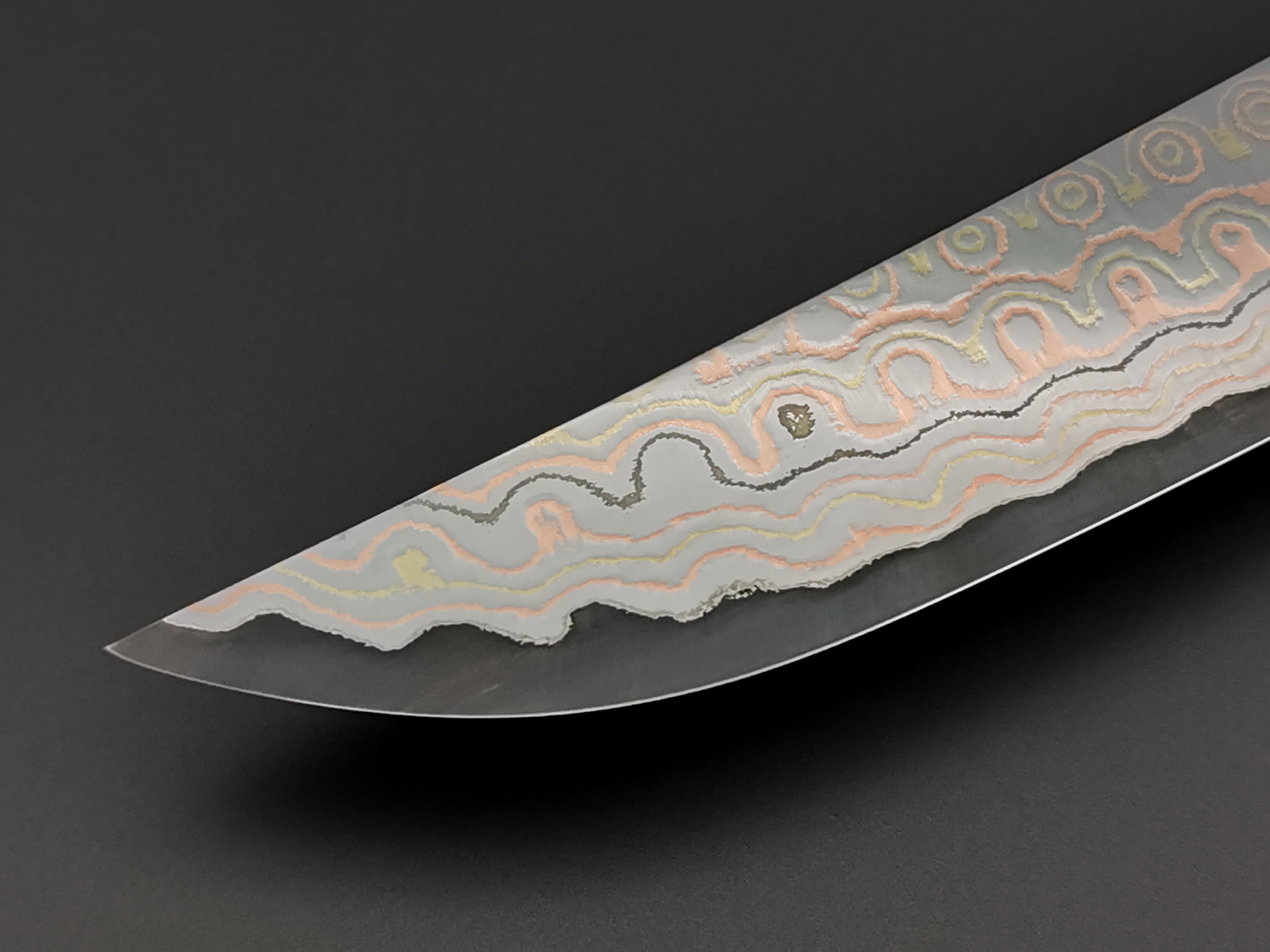 Nigara Hamono Rainbow Damascus Sakimaru Sujihiki 270mm