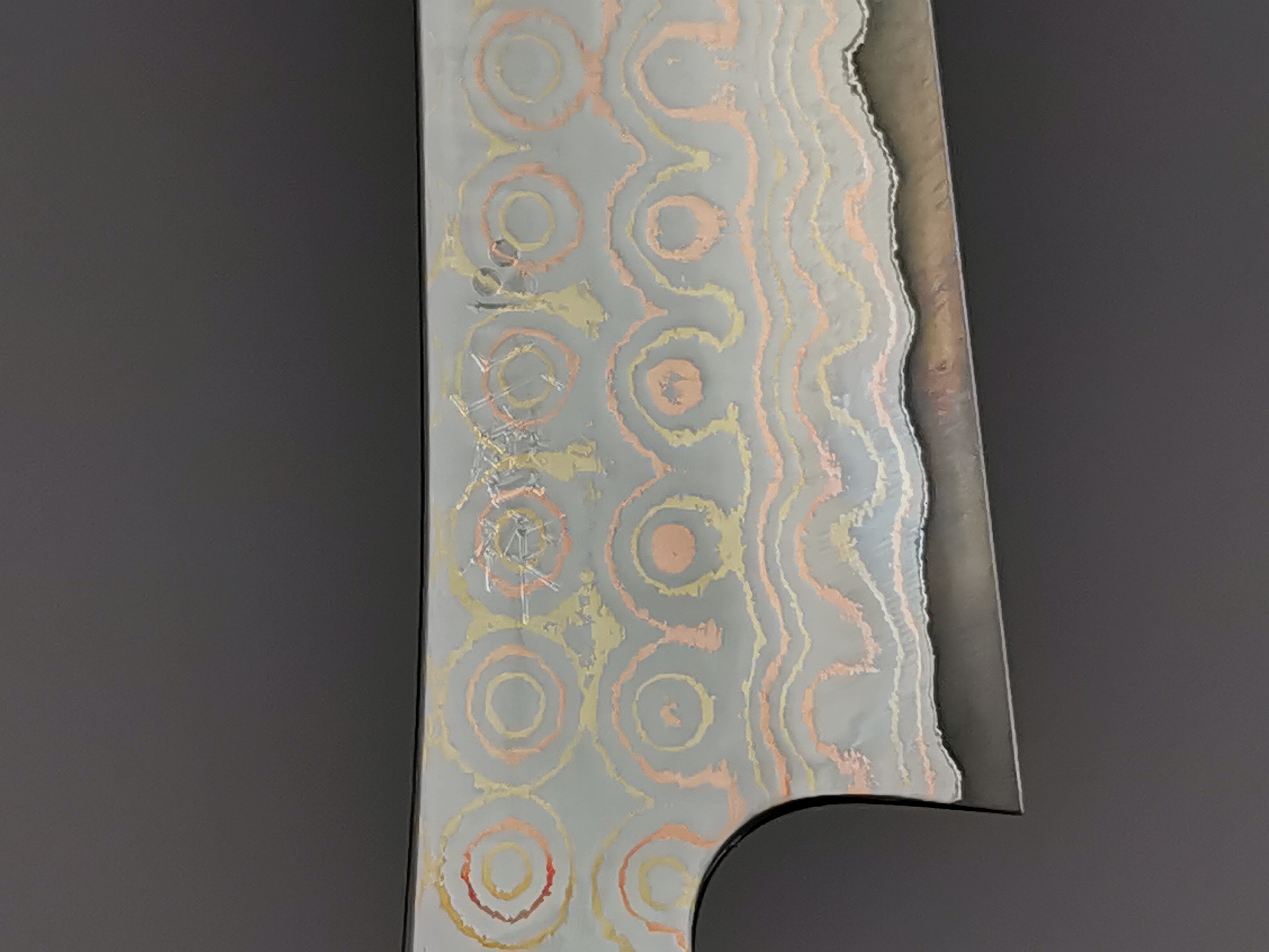 Nigara Hamono Rainbow Damascus Sakimaru Sujihiki 270mm