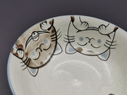Mino Ware Smiling Cats Large Ramen Bowl