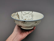 Mino Ware Smiling Cats Large Ramen Bowl
