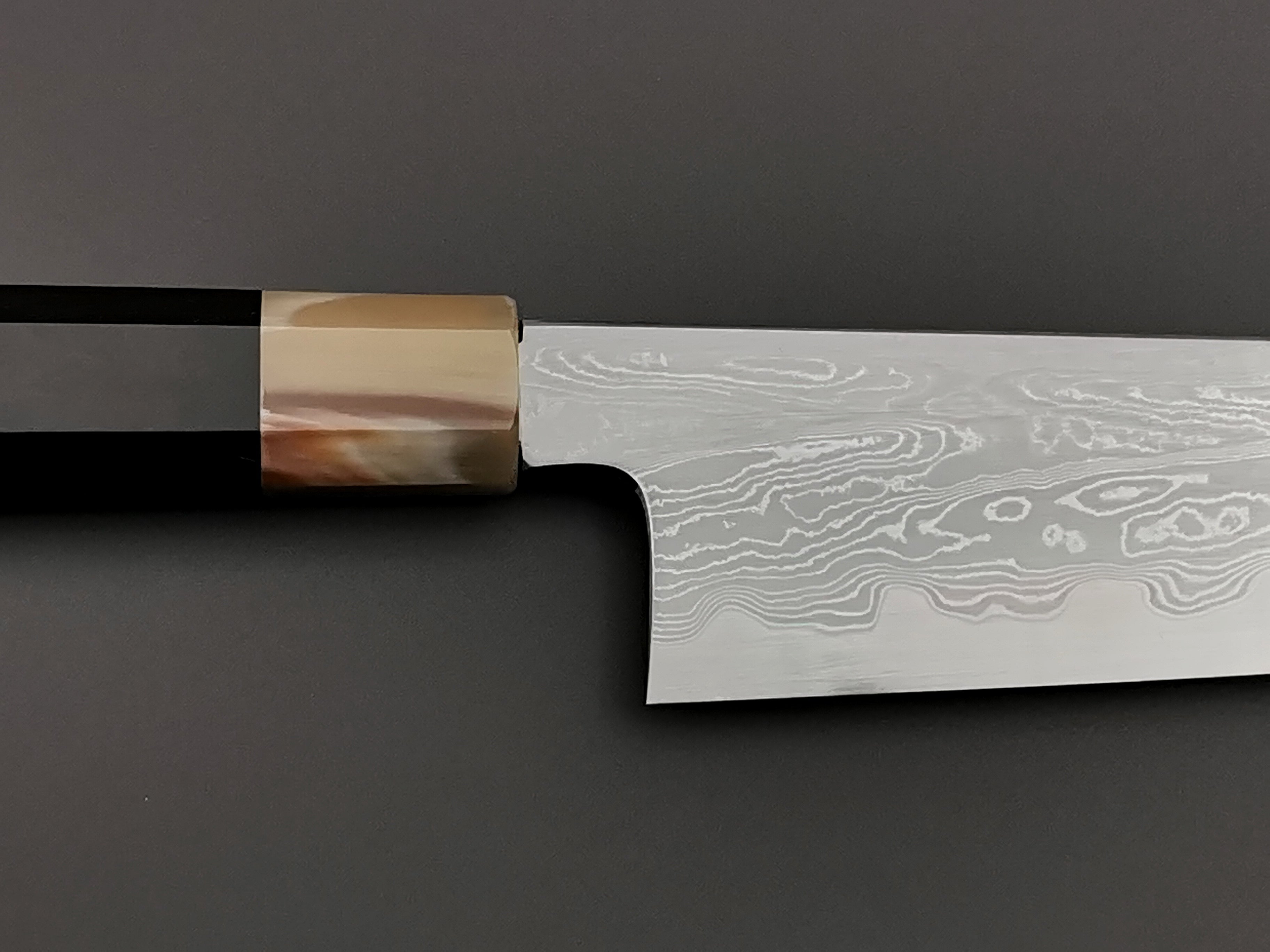 Satoshi Nakagawa X Myojin Naohito Blue #1 Damascus Kiritsuke Gyuto 210mm
