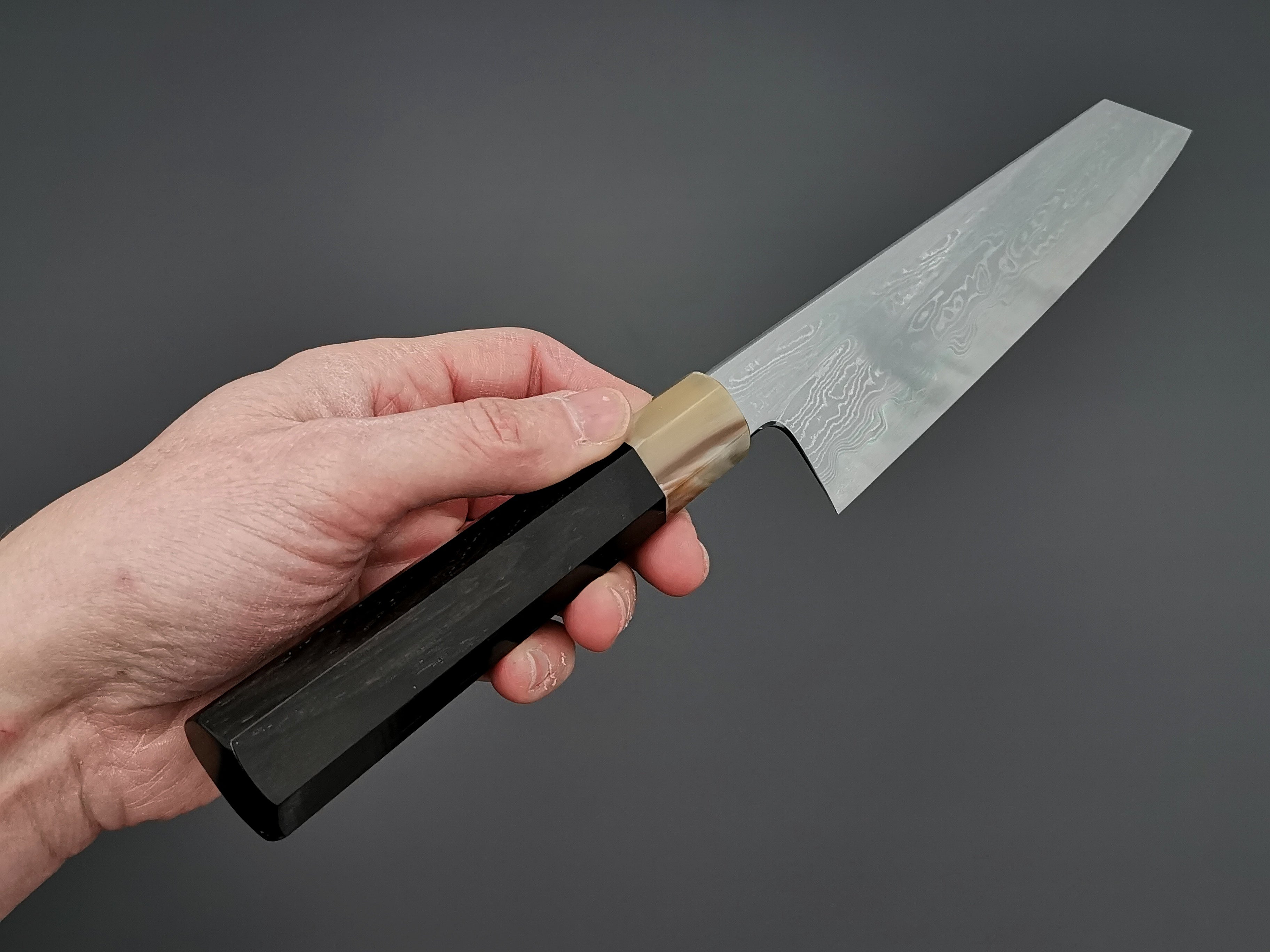 Satoshi Nakagawa X Myojin Naohito Blue #1 Damascus Kiritsuke Gyuto 210mm