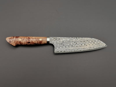 Nigara Hamono SG2 Damascus Santoku with maplewood handle