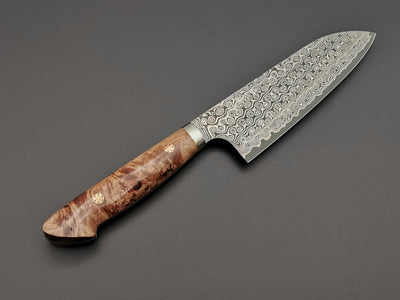 Nigara Hamono SG2 Damascus Santoku with maplewood handle