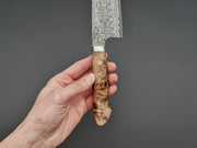 Nigara Hamono SG2 Damascus Santoku with maplewood handle