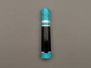Ebony handle with double turquoise bolster